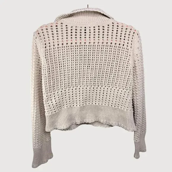 Joie Cream Open Knit Sweater – Lightweight Pullover – Size M - Picture 5 of 6